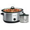 Crock-Pot® 8Qt. Oval Manual Slow Cooker with Little Dipper® Food Warmer, Stainless Image 1 of 2