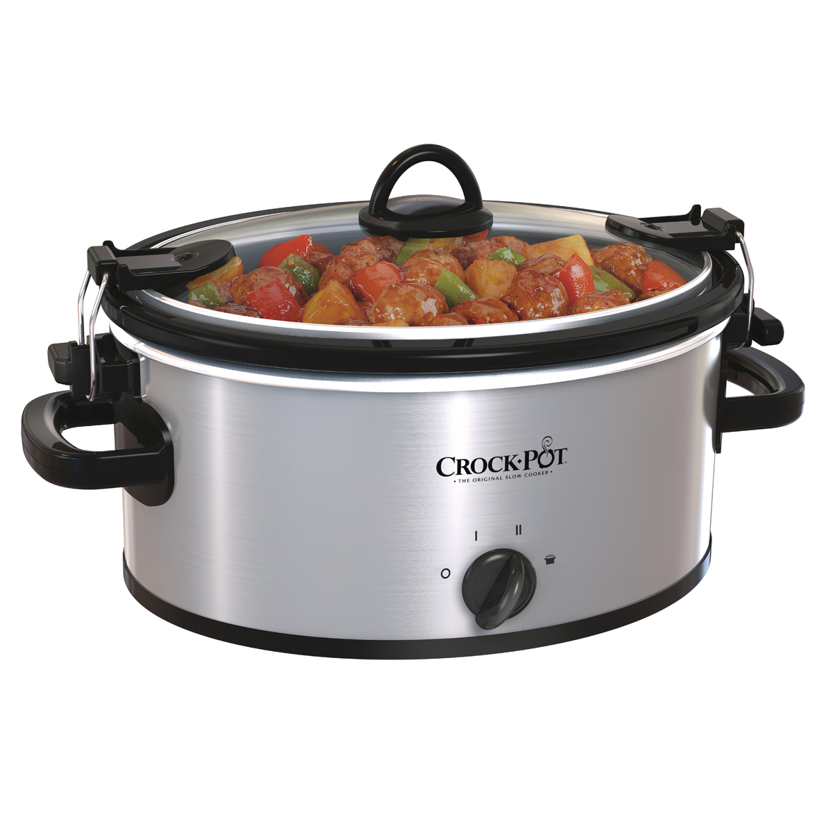 Crock-Pot® Cook & Carry™ 4Qt. Oval Manual Slow Cooker, Stainless Crock-Pot® Cook & Carry™ 4Qt. Oval Manual Slow Cooker, Stainless