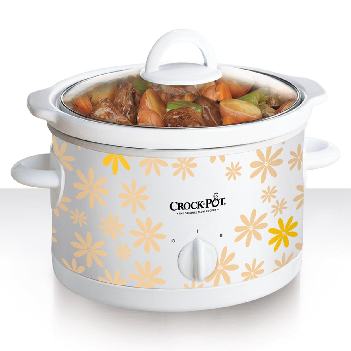 Blue Damask Crock Pot Classic Manual Control 2.5 Quarts Round