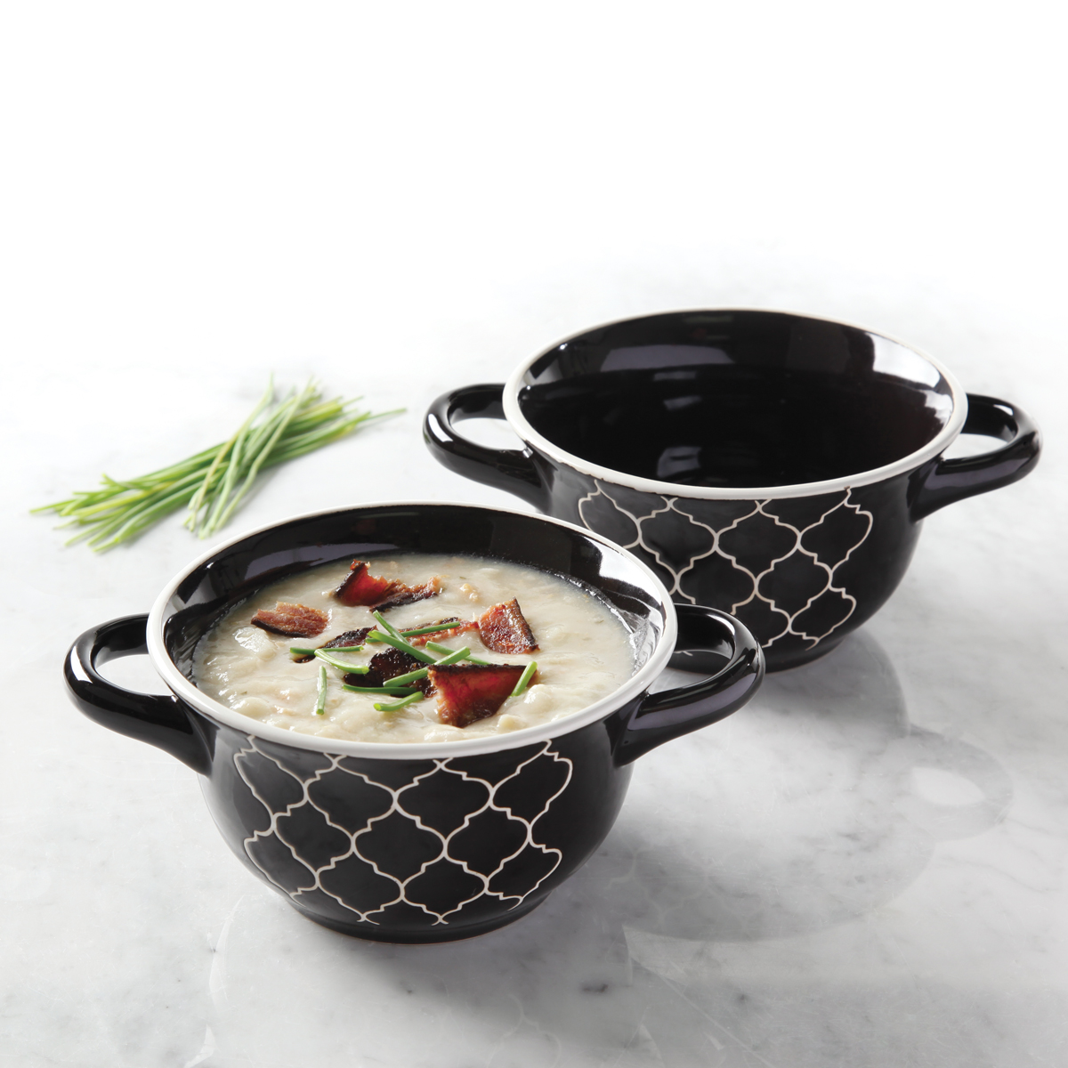 CrockPot® Mathiston 27 oz Double Handled Ceramic Soup Bowls, Set of 2