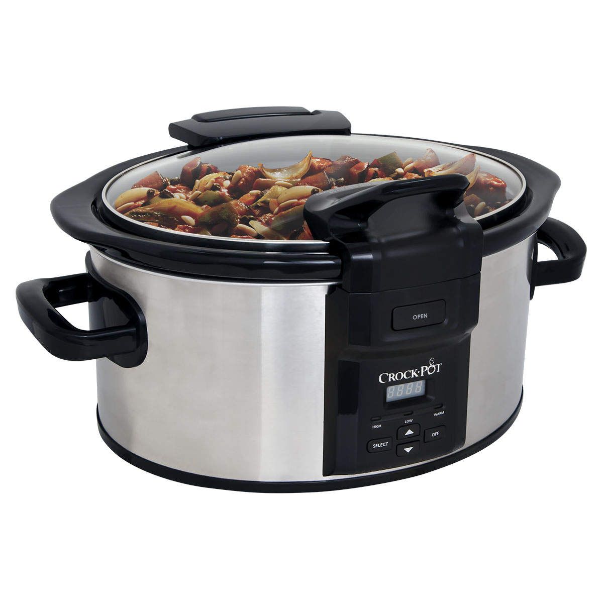 Crock-Pot® Programmable Lift & Serve Hinged Lid 6-Quart Oval Slow Cooker Crock-Pot® Programmable Lift & Serve Hinged Lid 6-Quart Oval Slow Cooker