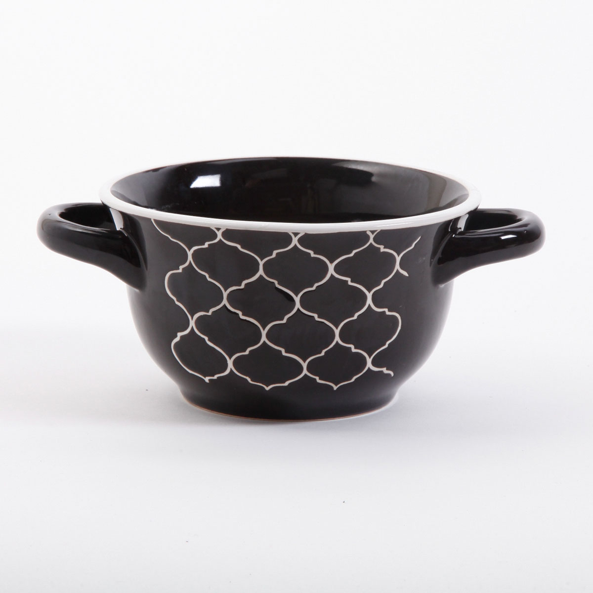 Crock-Pot® Mathiston 27 oz Double Handled Ceramic Soup Bowls, Set of 2, Black Crock-Pot® Mathiston 27 oz Double Handled Ceramic Soup Bowls, Set of 2, Black